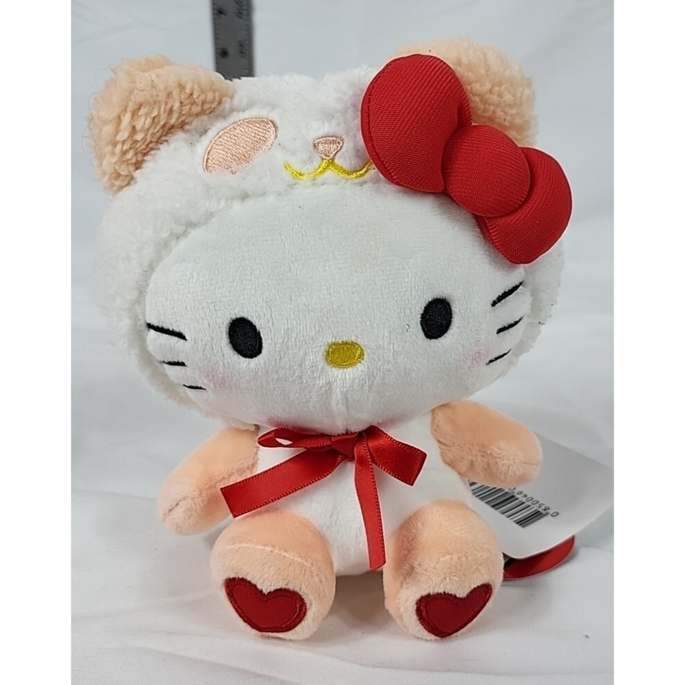 Hello Kitty Sanrio Plushie Teddy Bear Heart Peach Stuffed Animal